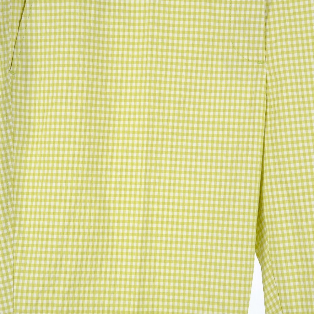 Luisa Cerano Lime Checkered Seersucker Crop Pants Size 12 - Picture 3 of 7